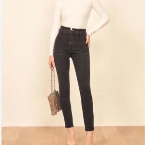 Reformation wash Erie black kayo high & skinny jeans